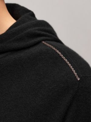 フーデッド・ニット カシミヤ レザーディテール, イメージ: 着用例, worn, ビュー3の5