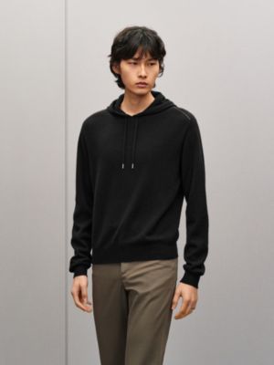 フーデッド・ニット カシミヤ レザーディテール, イメージ: 着用例, worn, ビュー4の5