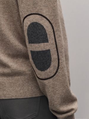 Pull collo rotondo “Maillon Chaîne d’Ancre” in cachemire, Vista: Immagine prodotto indossato, worn, vista 2 su 6