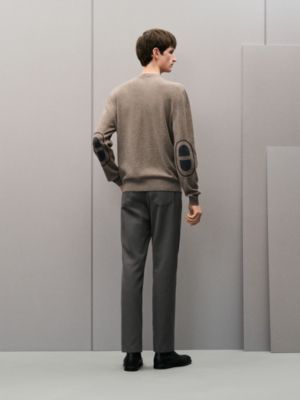 Pull collo rotondo “Maillon Chaîne d’Ancre” in cachemire, Vista: Immagine prodotto indossato, worn, vista 4 su 6