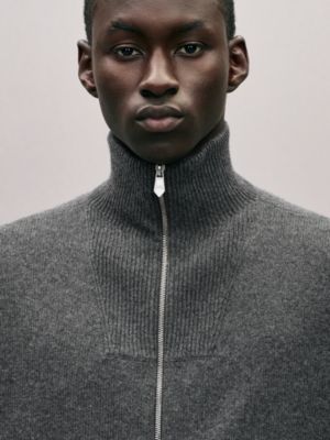 Blouson zippé «&nbsp;Maillon Chaîne d'Ancre&nbsp;» en cachemire, Vue: Vue portée, worn, vue 3 sur 6