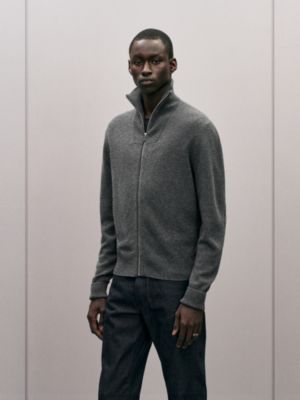 Blouson zippé «&nbsp;Maillon Chaîne d'Ancre&nbsp;» en cachemire, Vue: Vue portée, worn, vue 5 sur 6