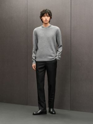 "H Bartack" crewneck cashmere sweater