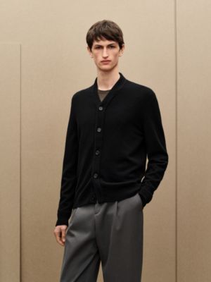 “H Bartack” 캐시미어 버튼 가디건, 보기: 이미지: 제품 착용 이미지, worn, 4개 중 5번째 보기