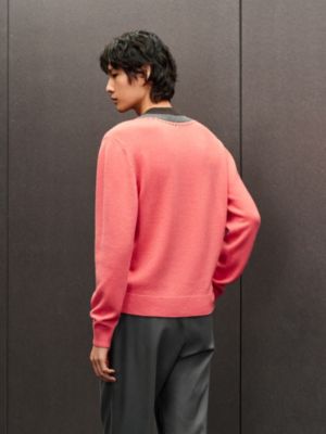 Pullover mit V-Ausschnitt "Découpe sellier" aus Kaschmir, Ansicht: Getragene Ansicht, worn, Ansicht 3 von 5