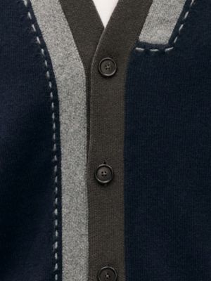 "Decoupe sellier" buttoned cashmere cardigan, View: front, front, view 6 of 6