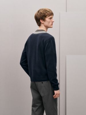 "Decoupe sellier" buttoned cashmere cardigan, View: Worn, worn, view 2 of 6