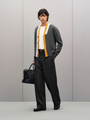“Decoupe sellier” 캐시미어 버튼 가디건