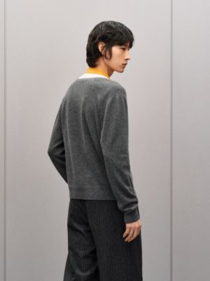 “Decoupe sellier” 캐시미어 버튼 가디건, 보기: 이미지: 제품 착용 이미지, worn, 3개 중 6번째 보기