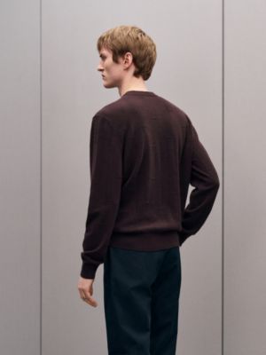 Pullover mit Rundhalsausschnitt "H en Echelle" aus Kaschmir, Ansicht: Getragene Ansicht, worn, Ansicht 3 von 5
