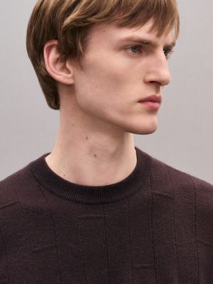 Pullover mit Rundhalsausschnitt "H en Echelle" aus Kaschmir, Ansicht: Getragene Ansicht, worn, Ansicht 4 von 5