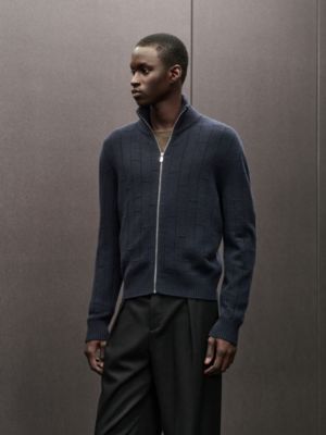 "H en Echelle" zipped jacket, View: Worn, worn, view 2 of 5
