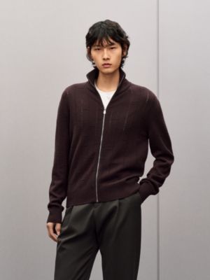Blouson zippé «&nbsp;H en Echelle&nbsp;» en cachemire, Vue: Vue portée, worn, vue 2 sur 5