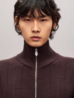 Blouson zippé «&nbsp;H en Echelle&nbsp;» en cachemire, Vue: Vue portée, worn, vue 4 sur 5