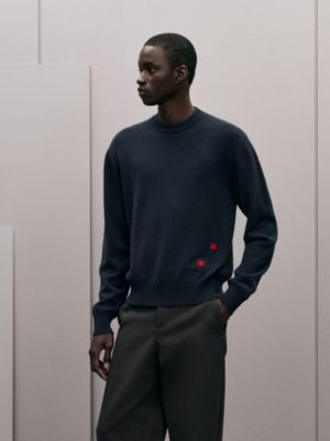 Pull col rond «&nbsp;broderie coccinelle&nbsp;» en cachemire, Vue: Vue portée, worn, vue 2 sur 5