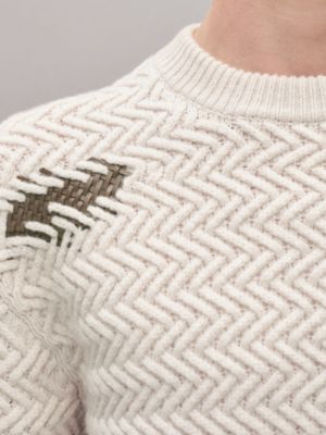 "Tressage cuir" crewneck sweater, View: Worn, worn, view 4 of 5