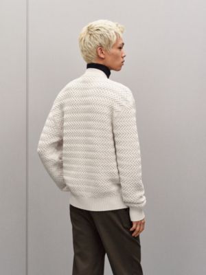 "Tressage cuir" buttoned cardigan, View: Worn, worn, view 4 of 6