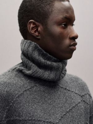 "New Mix and Patch" turtleneck cashmere sweater, View: Worn, worn, view 5 of 6