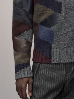 "New Mix and Patch" turtleneck cashmere sweater, View: Worn, worn, view 6 of 6