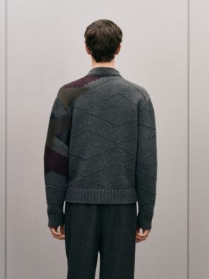 “New Mix and Patch” 캐시미어 버튼 가디건, 보기: 이미지: 제품 착용 이미지, worn, 3개 중 6번째 보기