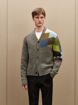 "New Mix and Patch"喀什米爾針織外套, 檢視: 佩戴, worn, 檢視共3張圖片的第7張