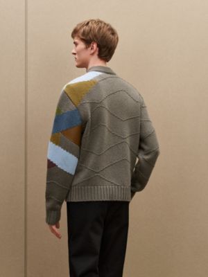 "New Mix and Patch"喀什米爾針織外套, 檢視: 佩戴, worn, 檢視共4張圖片的第7張