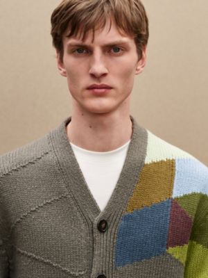 "New Mix and Patch"喀什米爾針織外套, 檢視: 佩戴, worn, 檢視共5張圖片的第7張