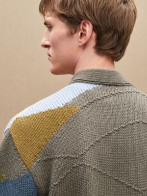 "New Mix and Patch"喀什米爾針織外套, 檢視: 佩戴, worn, 檢視共7張圖片的第7張