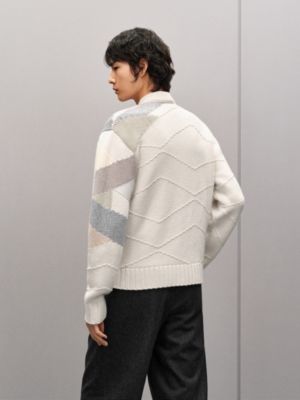"New Mix and Patch"喀什米爾針織外套, 檢視: 佩戴, worn, 檢視共3張圖片的第6張