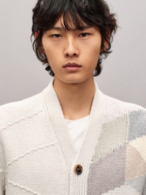 "New Mix and Patch"喀什米爾針織外套, 檢視: 佩戴, worn, 檢視共4張圖片的第6張