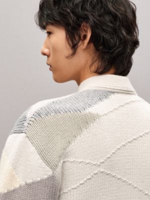 "New Mix and Patch"喀什米爾針織外套, 檢視: 佩戴, worn, 檢視共6張圖片的第6張