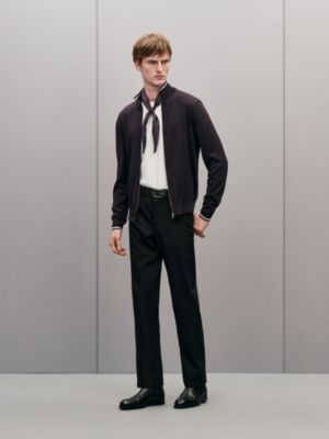 "Rayures & twist" zipped jacket