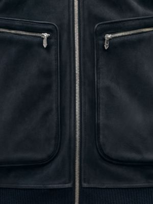 ジップアップ・ジレ フロントレザー, イメージ: 正面から見たイメージ, front, ビュー5の6