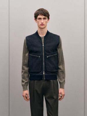 ジップアップ・ジレ フロントレザー, イメージ: 着用例, worn, ビュー2の6
