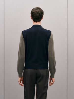 ジップアップ・ジレ フロントレザー, イメージ: 着用例, worn, ビュー3の6