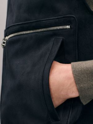 ジップアップ・ジレ フロントレザー, イメージ: 着用例, worn, ビュー6の6