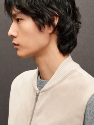 "Devant cuir" zipped vest, View: Worn, worn, view 6 of 6