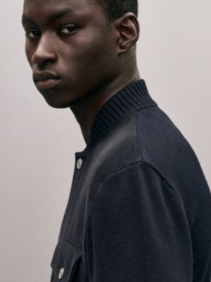 "Devant cuir" buttoned jacket, View: Worn, worn, view 4 of 6