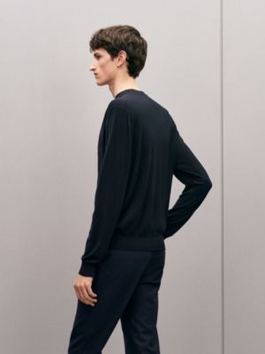 "Detail H" crewneck wool sweater, View: Worn, worn, view 3 of 5