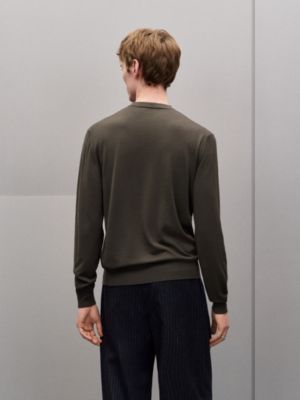 Pull col rond «&nbsp;Détail H&nbsp;» en laine, Vue: Vue portée, worn, vue 3 sur 5