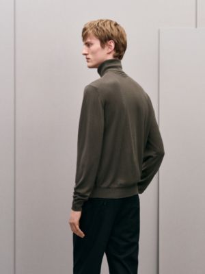 Pull col roulé «&nbsp;Détail H&nbsp;» en laine, Vue: Vue portée, worn, vue 3 sur 5