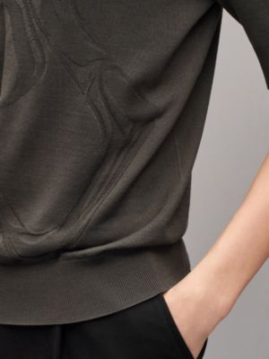 Suéter em lã com gola redonda "Mors integral", Exibir: Sendo usado, worn, visualizar 5 de 5