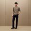 "Maillon puzzle" crewneck sweater, tourbe