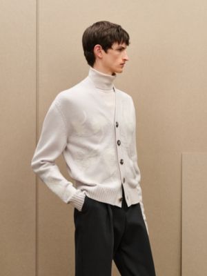 "Fleurs et flous" cashmere cardigan, View: Worn, worn, view 3 of 7