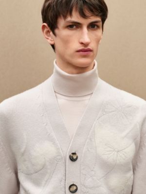 "Fleurs et flous" cashmere cardigan, View: Worn, worn, view 5 of 7