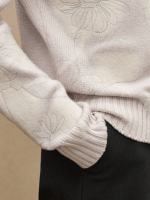 "Fleurs et flous" cashmere cardigan, View: Worn, worn, view 6 of 7