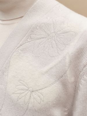 "Fleurs et flous" cashmere cardigan, View: Worn, worn, view 7 of 7