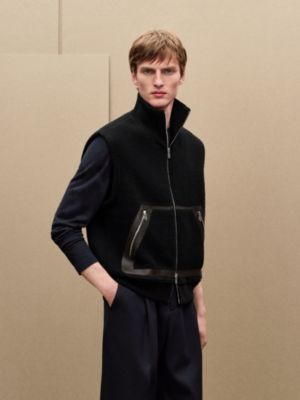 Vest with leather details	, View: Worn, worn, view 2 of 5