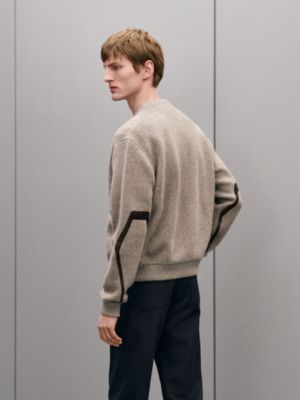 가죽 디테일 지퍼 가디건, 보기: 이미지: 제품 착용 이미지, worn, 3개 중 5번째 보기
