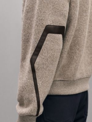 가죽 디테일 지퍼 가디건, 보기: 이미지: 제품 착용 이미지, worn, 5개 중 5번째 보기
